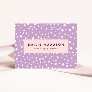 Lilac Dalmatian Spots, Dalmatian Dots, Dotted Business Card