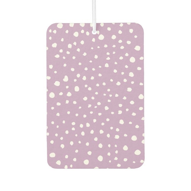 Lilac Dalmatian Spots, Dalmatian Dots, Dotted Car Air Freshener (Front)