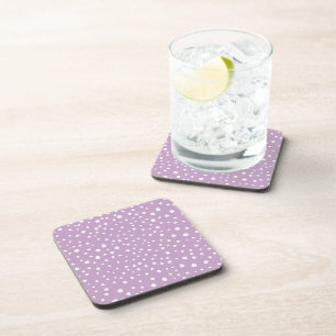 Lilac Dalmatian Spots, Dalmatian Dots, Dotted Coaster