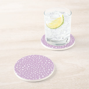Lilac Dalmatian Spots, Dalmatian Dots, Dotted Coaster