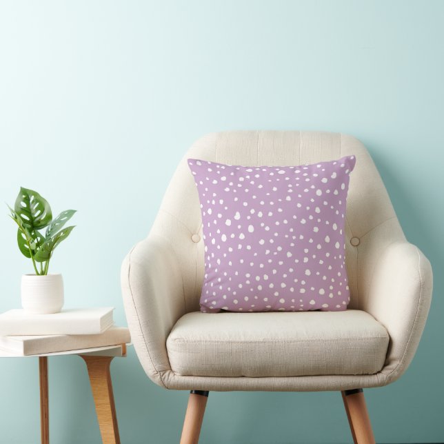 Lilac Dalmatian Spots, Dalmatian Dots, Dotted Cushion (Chair)