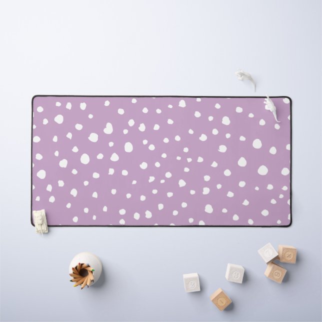 Lilac Dalmatian Spots, Dalmatian Dots, Dotted Desk Mat (Kids Table)