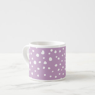Lilac Dalmatian Spots, Dalmatian Dots, Dotted Espresso Cup