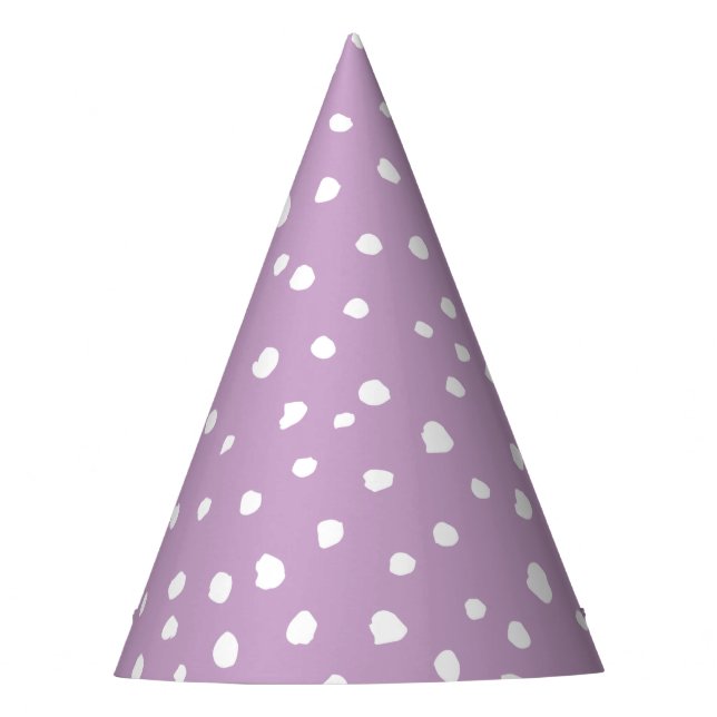 Lilac Dalmatian Spots, Dalmatian Dots, Dotted Party Hat (Front)