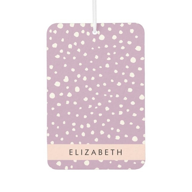 Lilac Dalmatian Spots, Dalmatian Dots, Your Name Car Air Freshener (Front)