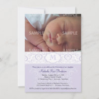 Lilac Damask Monogram Baptism/Christening
