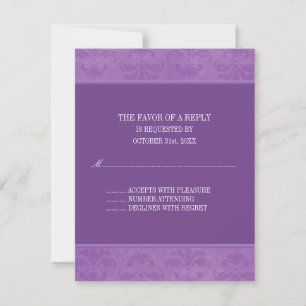 Lilac Damask RSVP Card