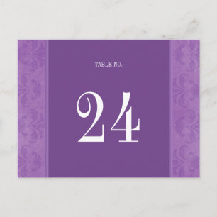 Lilac Damask Table Number Postcard