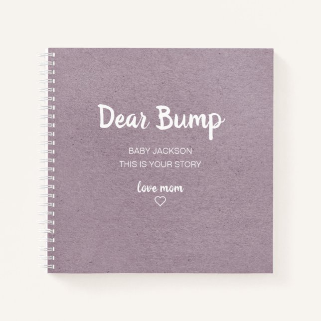 Lilac Dear Bump Keepsake Pregnancy Journal (Front)