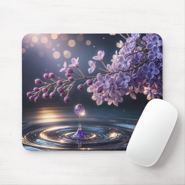Lilac Dewdrop  Mouse Pad (With Mouse)
