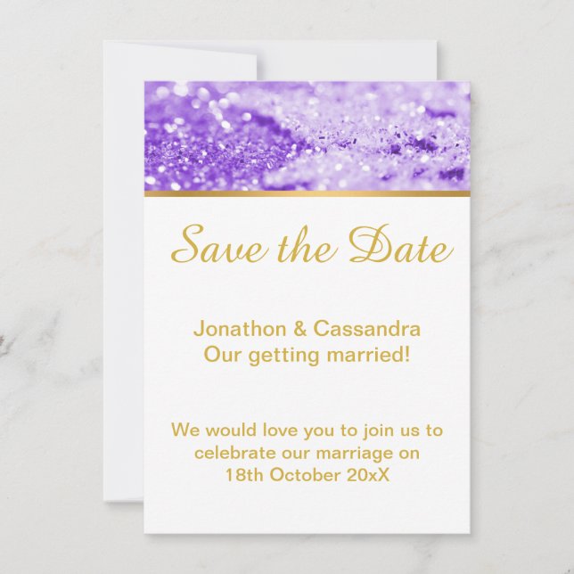 LILAC DIAMOND RIVER  GOLD SAVE THE DATE (Front)