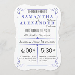 Lilac Die Cut Bracket Art Deco Wedding Invite