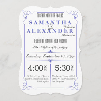Lilac Die Cut Bracket Art Deco Wedding Invite
