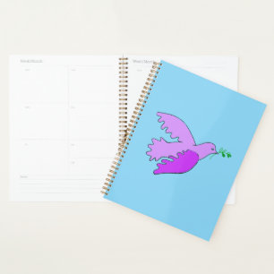 Lilac Dove of Peace With Olive Branch Planner