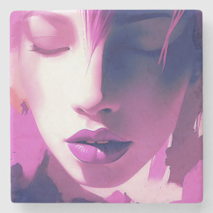 Lilac Dream Whisper – Serene, Ethereal, Purple Stone Coaster