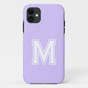 Lilac Dreams Solid Colour   Minimalist Monogram iPhone 11 Case