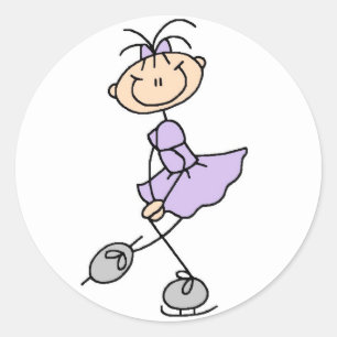 Lilac Dress Figure Skater Tshirts and Gifts Classic Round Sticker