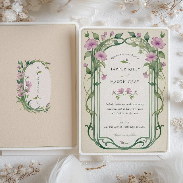 Lilac Elegance Floral Wedding Invitation (Creator Uploaded)