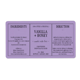 Lilac Essential Oil Cosmetic Bottle Wrap Around