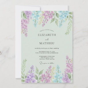 Lilac Ethereal Blossom Wedding Invitation