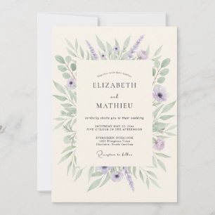 Lilac Ethereal Botanical Wedding Invitation