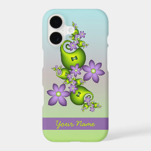 Lilac Fantasy Flowers Green Shapes Fractal Name