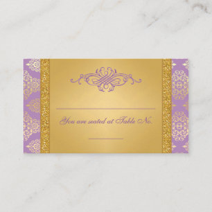 Lilac, FAUX Glitter, Damask Wedding Place Cards