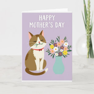 Lilac Feline Mothers Day Card