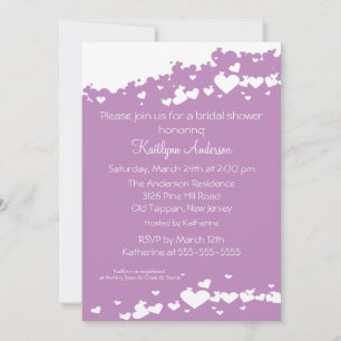 Lilac Field of Hearts Bridal Shower Invitation