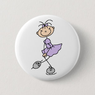 Lilac Figure Skater Girl Button