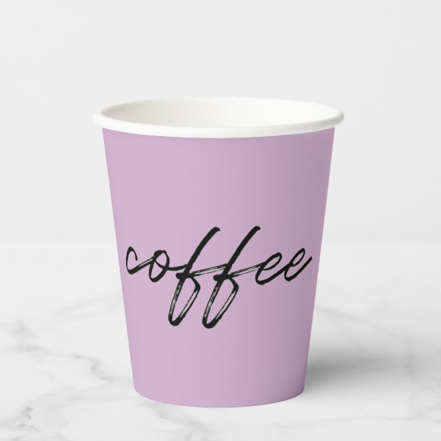 Lilac Fizz Purple Disposable Coffee Cups (Front)