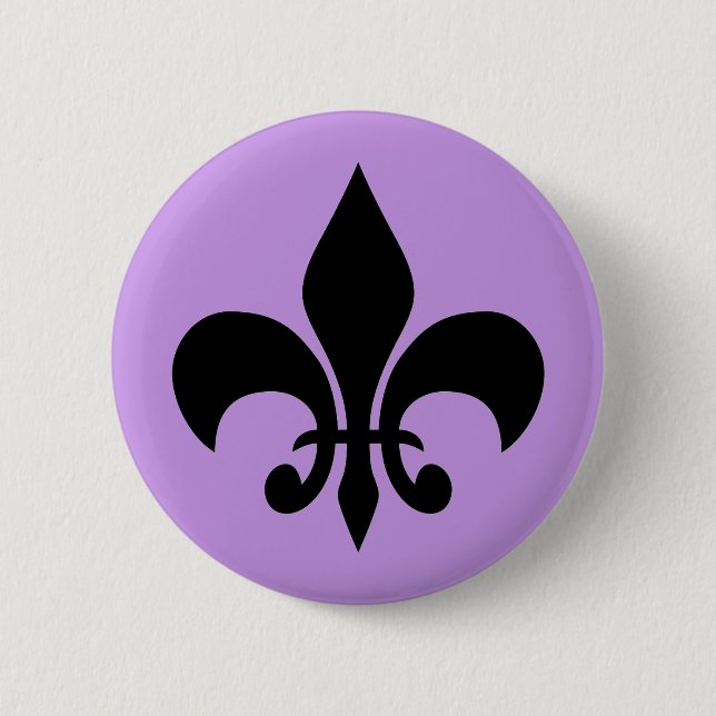 Lilac Fleur de Lis 6 Cm Round Badge (Front)