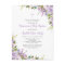 Lilac Floral Baby Girl Baptism Invitation Postcard