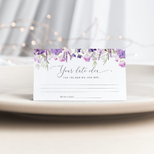 Lilac floral Date night ideas. Date jar Enclosure Card