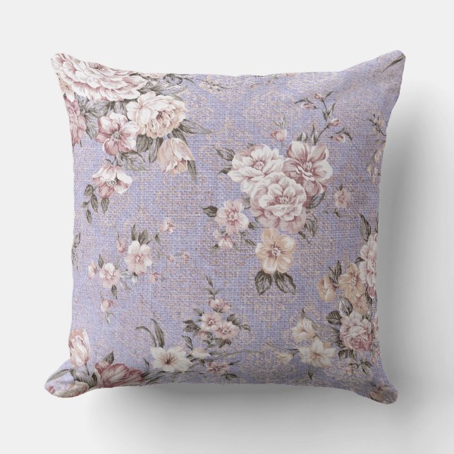 Lilac Floral  Decorative Pillow (Front)