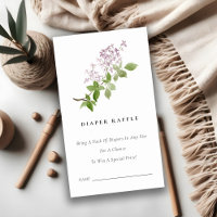Lilac Floral Garden Diaper Raffle Baby Shower