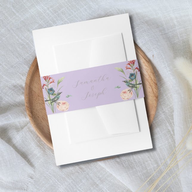 Lilac Floral Garden Wedding Invitation Belly Band (Creator Uploaded)