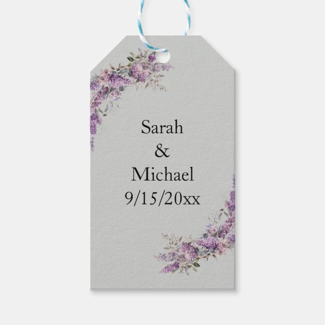 Lilac floral gift tags (Front)