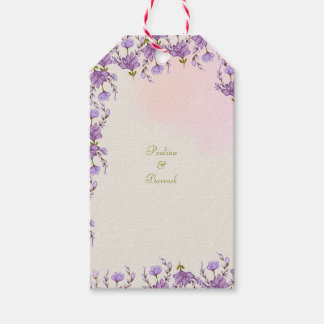 lilac floral gift tags
