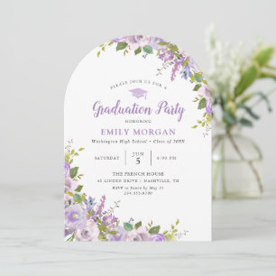 Lilac Floral Graduation Party Invitation