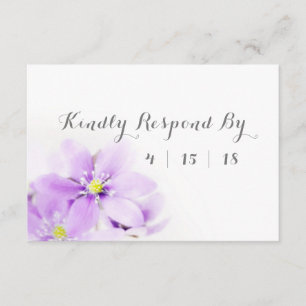 Lilac Floral Kindly Respond Wedding RSVP Card