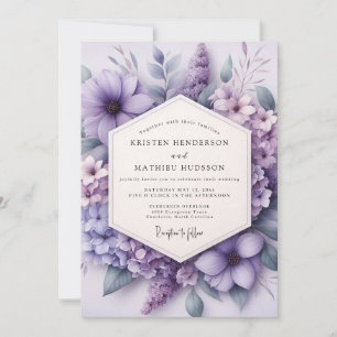 Lilac Floral Meadow Wedding Invitation