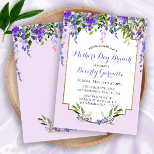 Lilac Floral Mother's Day Brunch Invitation