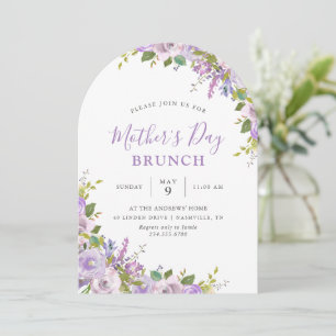 Lilac Floral Mother's Day Brunch Party Invitation