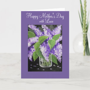 Lilac floral Mother's Day greeting card