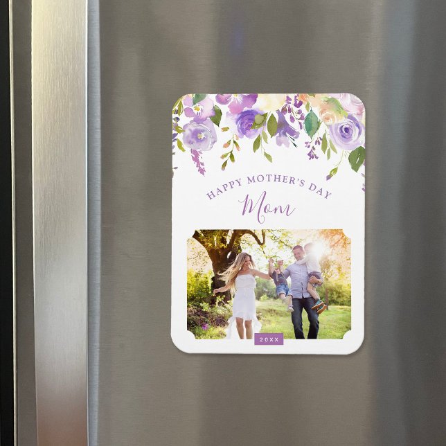 Lilac Floral Mother's Day Photo Magnet (Creator Uploaded)