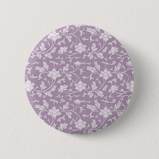 Lilac Floral Pattern 6 Cm Round Badge (Front)