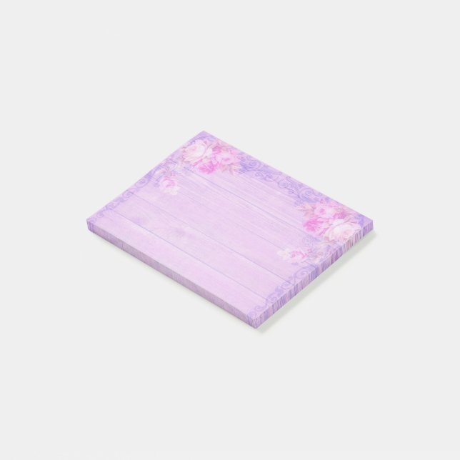 Lilac Floral Post-it Notes (Angled)