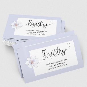Lilac Floral Registry Bridal Shower  Enclosure Card