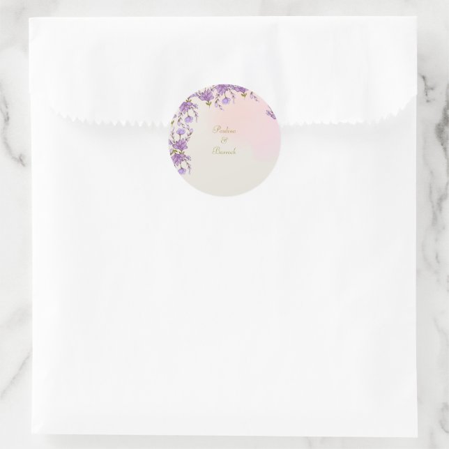 lilac floral sticker (Bag)